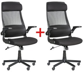 Kancelárska stolička EIGER 1+1 ZADARMO, čierna