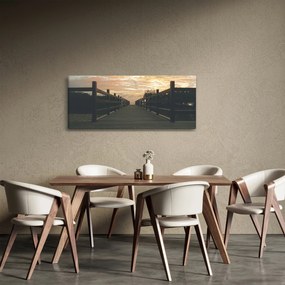 Obraz dreveného móla nad jazerom (120x50 cm)