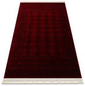 Koberec ORIENT 6889 so strapcami, rám / orientálny, bordový / čierny