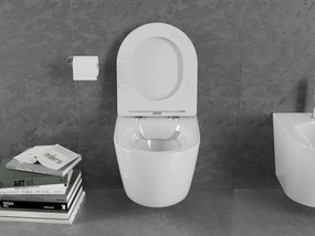 Mexen Lena Rimless závesné WC so sedátkom s pomalým zatváraním, biela - 30220300