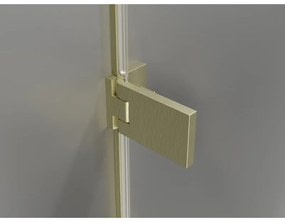 Mexen Lunar-F Duo, skladací sprchový kút 90 x 75 cm, 8mm číre sklo, zlatý matný profil, 836-090L-075P-55-00