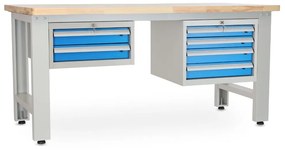 Dielenský stôl Solid OAK-24, 180 cm, 2 závesné boxy, dub