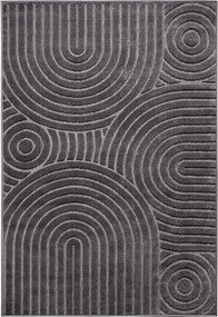 Antracitovosivý koberec 67x120 cm Iconic Wave – Hanse Home