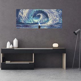 Obraz - Ilustrácia chlapca s kopijou (120x50 cm)