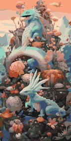 Gario Maľovanie podľa čísel Dračí brloh Rozmery: 40 x 80 cm, Rámovanie: Iba zrolované plátno