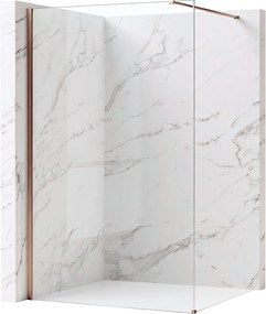 Bezrámová sprchová zastena REA FLEXI BRUSH COPPER 100 cm, meď kartáčovaná/transparent - bez vaničky