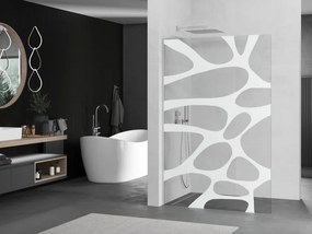 Mexen Kioto L, sprchová zástena Walk-In 100 x 200 cm, 8mm číre sklo biely vzor, chrómový profil, 800-100-103-01-97