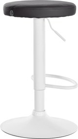 Barová stolička Ponte - koženka, biely rám - Čierna
