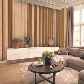 Papierové tapety na stenu IMPOL 278408, rozmer 10,05 m x 0,53 m, lamely dub prírodný, IMPOL TRADE