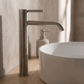 Rea Rivo, vysoká umývadlová batéria h-280, brúsená oceľ, REA-B6538