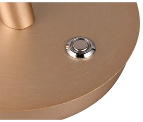 LED stolová lampa s kovovým tienidlom v zlatej farbe (výška 56 cm) Nala – Trio Select