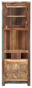 furniture-nabytek.cz - Masívny rohový vysoký šatník Sumana z recyklovaného dreva, lakovaný, hnedý – 65×30×185 cm
