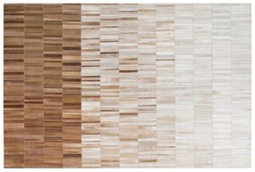 Kožený koberec 160 x 230 cm béžová/hnedá YAGDA Beliani