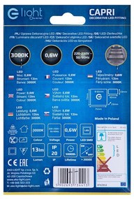 Schodiskové LED svietidlo Capri, 1x LED 0,6w, 3000k, s