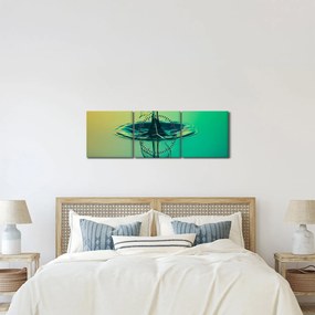 Obraz kvapky vody (s hodinami) (90x30 cm)