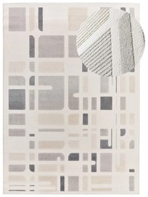 Koberec vo svetlosivej a slonovinovej farbe 133x190 cm Flora – Universal