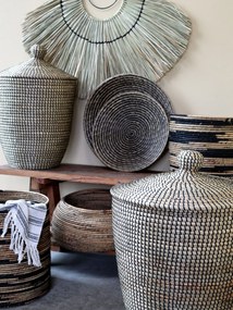 Nástenná dekorácia z morskej trávy so závesným krúžkom - 82*58cm