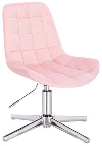 LuxuryForm DESIGN Stolička PARIS VELUR na striebornom kríži - svetloružová
