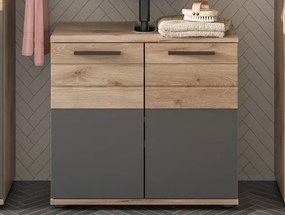 Kúpeľňová skrinka pod umývadlo Mason, dub/šedá