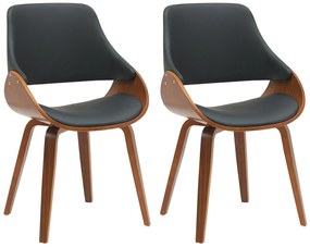 Sada 2 ks jedálenskej stoličky Vangale - orech/čierna