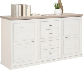 XXXLutz ŠIROKÁ KOMODA, sivá, biela, 160/89/43 cm Hom`in - Komody - 000003000108