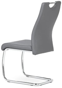 Autronic -  Jedálenská stolička DCL-418 GREY, koženka sivá, chróm