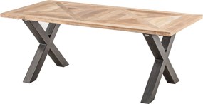 Stôl Moscal 200 x 100 x 78 black&amp;natural