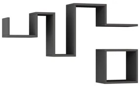 SADA 2x Nástenná polica FOLLOW antracit