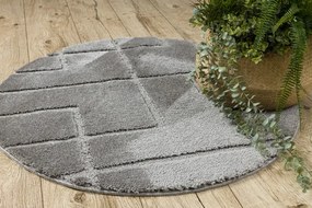 Kúpeľňový koberček SUPREME LINES línie, sivý kruh