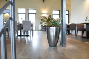 Luxusný kvetináč OPALA, sklolaminát, výška 55 cm, strieborná metalíza