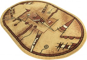 Oválny koberec Jedynka svetlá béžová – PP vlas 0,8 cm Rozmer: 180x250 cm