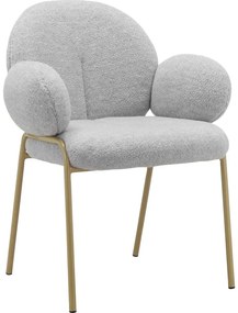 Svetlosivé čalúnené jedálenské kreslá v súprave s podrúčkami 2 ks Iwama – Støraa