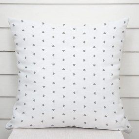 Biante Dekoračná obliečka na vankúš Leona LN-008 Sivé srdiečka na bielom 60 x 60 cm