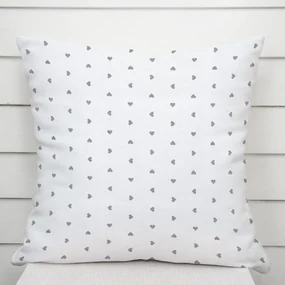 Biante Dekoračná obliečka na vankúš Leona LN-008 Sivé srdiečka na bielom 60 x 60 cm