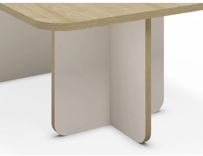 Krémovobiely/v prírodnej farbe konferenčný stolík s doskou v dubovom dekore 56x100 cm Hillary – Marckeric