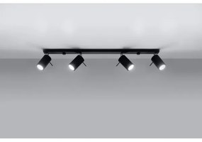 Sollux SL.0332 - Bodové svietidlo RING 4L 4xGU10/10W/230V čierna