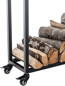 Stojan na drevo Hetta 25x40x150 cm, čierna