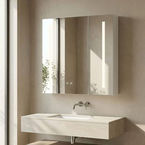 Rea Rea, LED zrkadlová skrinka s osvetlením 60x65cm, M1015-60, šedá-biela, REA-M0102