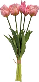 Umelá ružová kvetina zväzok papagájových tulipánov Clayre & Eef – 42 cm