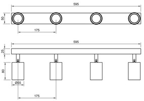 Bodové svietidlo ANGIE 4xGU10/35W/230V čierna