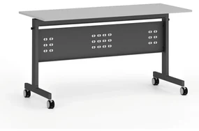 Mobilný stôl PRIMO MOBI, 1400 x 600 mm, čierna podnož, sivá