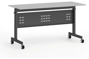 Mobilný stôl PRIMO MOBI, 1400 x 600 mm, čierna podnož, sivá