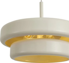 Retro závesná lampa béžová s kovovým tienidlom - Ophelia