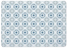 Bielo-modrá kúpeľňová predložka z kremeliny 50x70 cm Atlanta – douceur d'intérieur