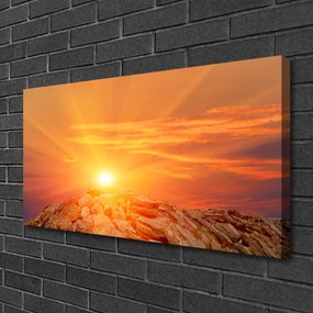 Obraz Canvas Slnko nebo hora krajina 140x70 cm