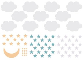 Samolepka do dětského pokoje sada barevné oblohy