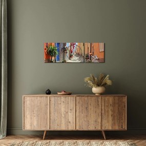 Obraz ulice na Sardínii (s hodinami) (90x30 cm)
