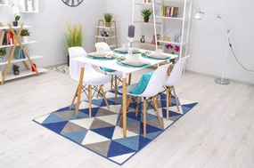 Jedálenský stôl TODI biely 80 cm so štyrmi stoličkami OSAKA biele / hnedé