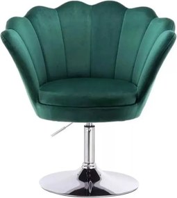 LuxuryForm DESIGN Kreslo FREY VELUR na striebornom tanieri - zelené
