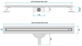 Rea Neox Slim Pro Gold, odtokový sprchový žľab 100 cm, zlatá lesklá, REA-G5804